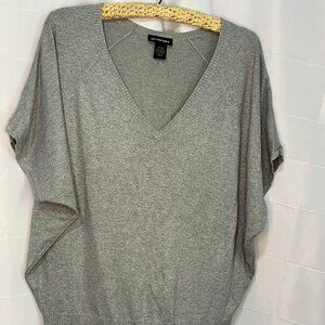 Lane Bryant Women's Silver Sparkle Batwing Sweater Dressy Office gray 18/20